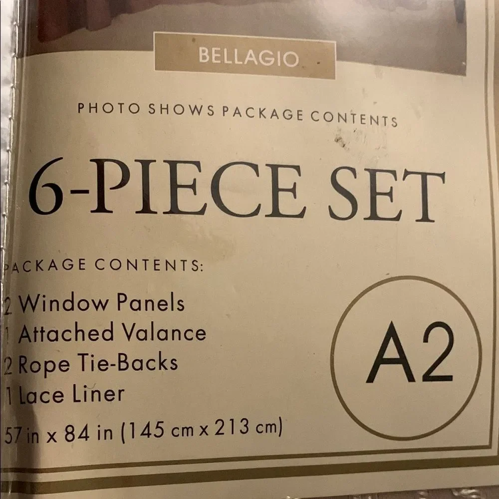 Luxurious Bellagio Curtains with Intricate Design all on One Rod NWT